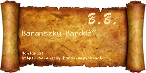 Baranszky Bardó névjegykártya